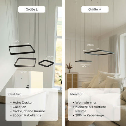 Moderne design hanglamp met zwevende vierkante vormen – Levora