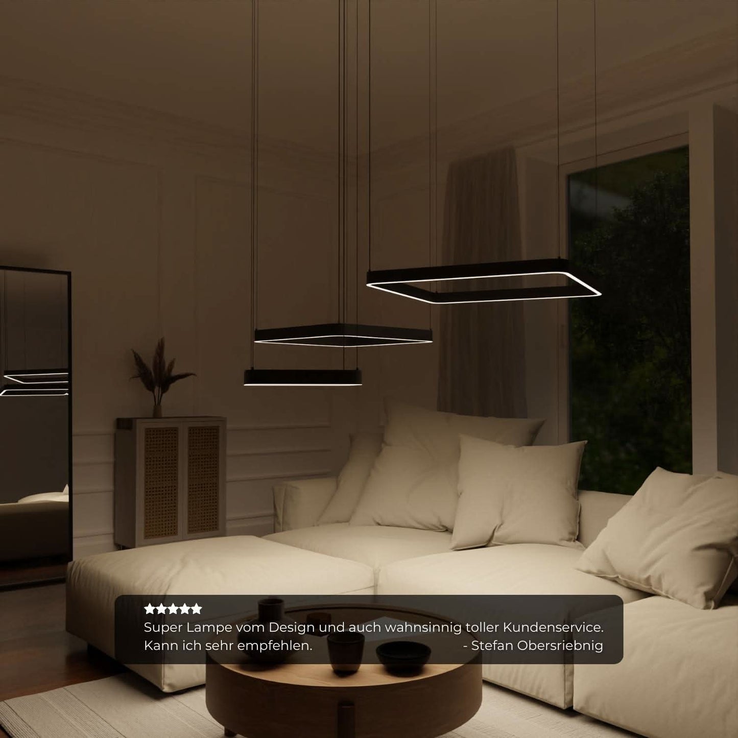 Moderne design hanglamp met zwevende vierkante vormen – Levora