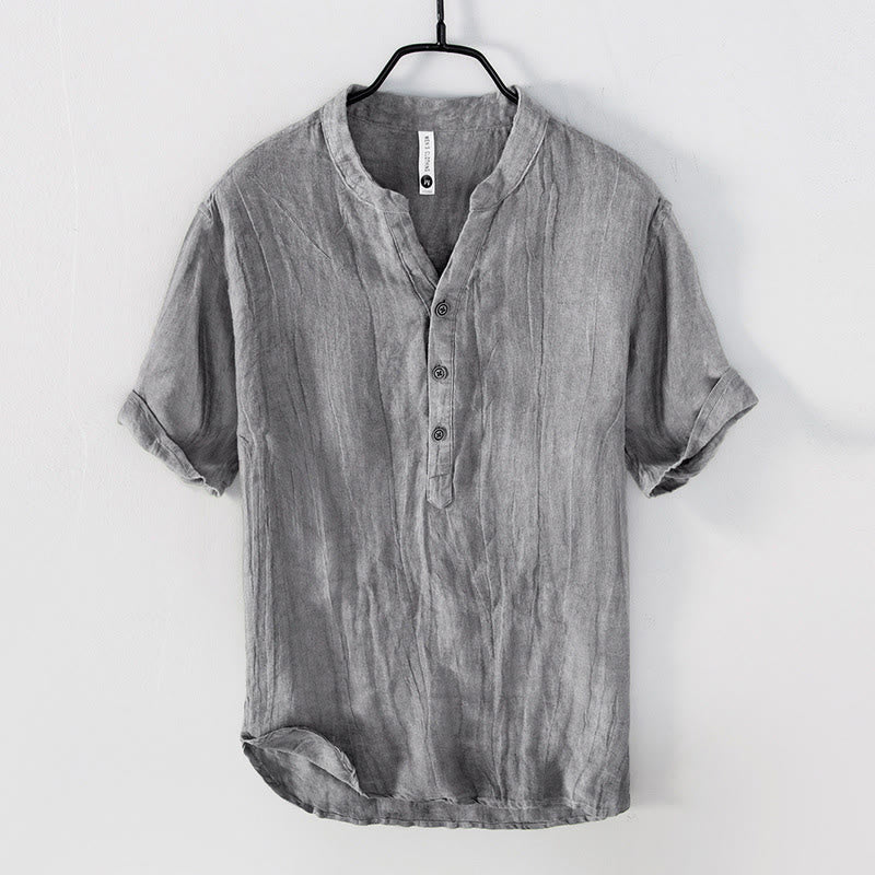 Linnen Zomeroverhemd Heren Casual Wit