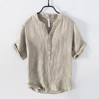Linnen Zomeroverhemd Heren Casual Wit