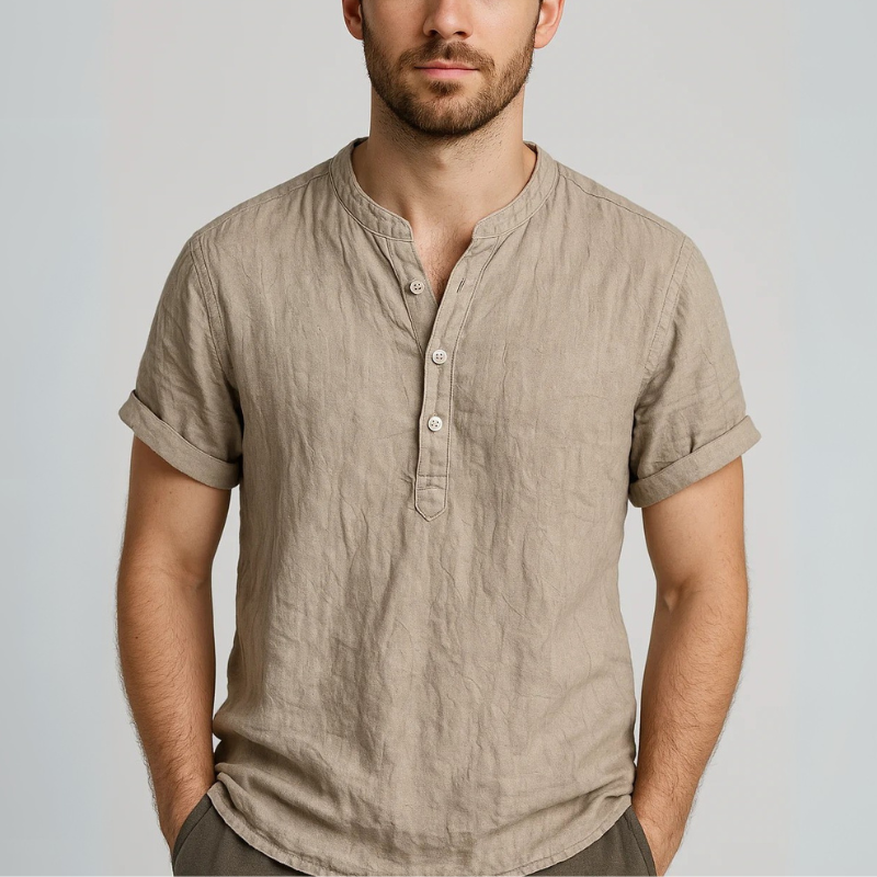 Linnen Zomeroverhemd Heren Casual Wit - StudioMarella