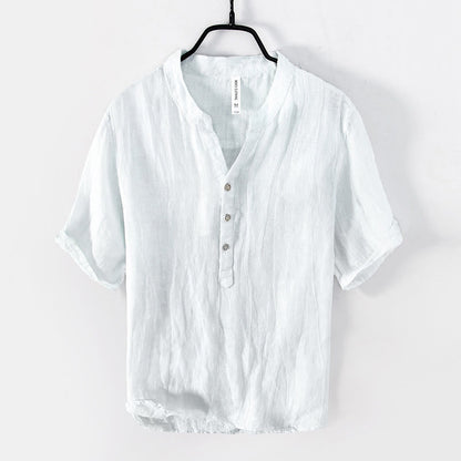 Linnen Zomeroverhemd Heren Casual Wit