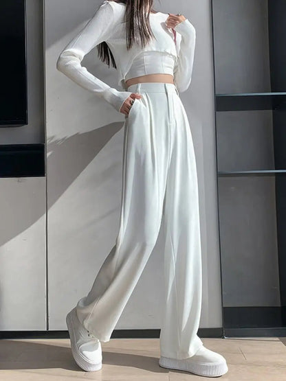 Hoge Taille Broek voor Vrouw Slim Fit Elegante Stijl