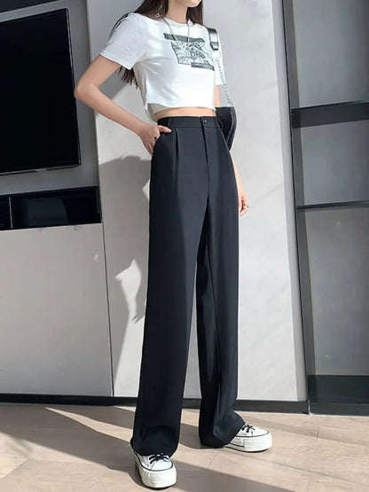 Hoge Taille Broek voor Vrouw Slim Fit Elegante Stijl