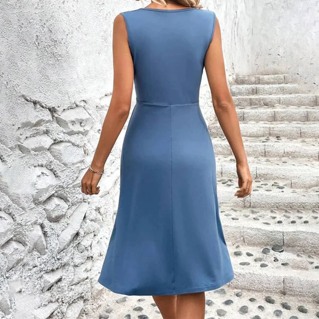 Cato | Stijlvolle zomerjurk in de kleur Blauw voor dames in stijl ideaal voor de herfst.