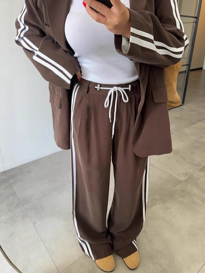 Dames Lounge Set Zachte Wijd Broek en Blazer Comfortabel