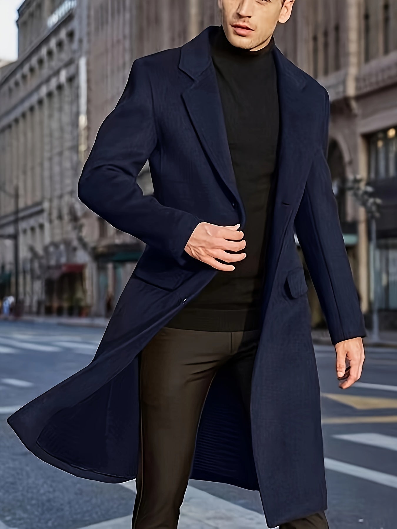 Heren Trenchcoat Elegant Zakelijk Waterdicht