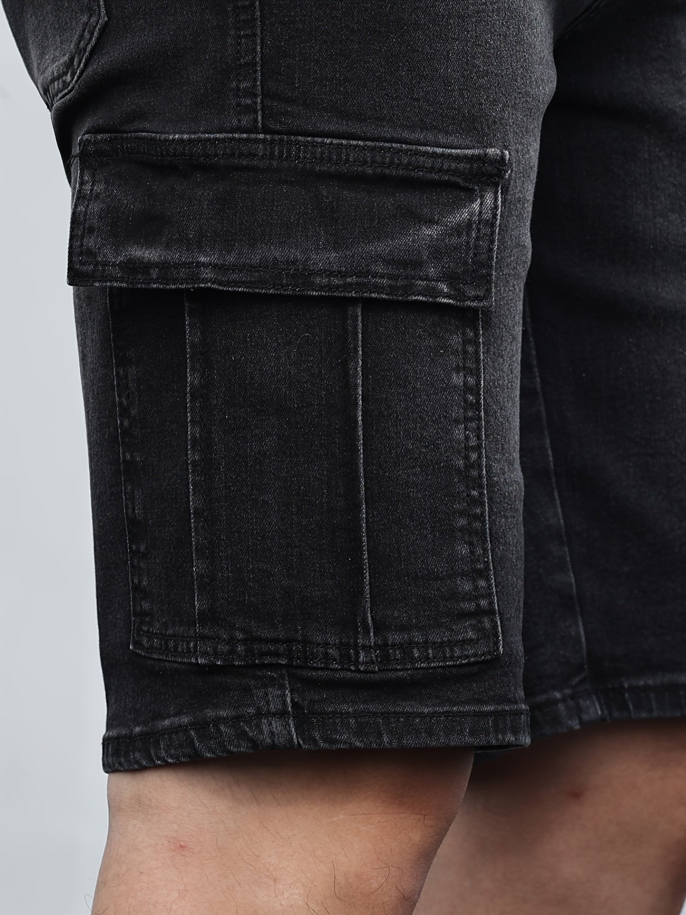 Heren Cargo Shorts Giel Blauw Denim Zomerbroek