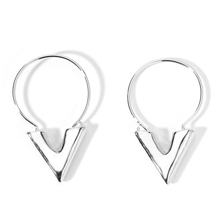 Dames Oorbellen Zilver Modern V-Vorm