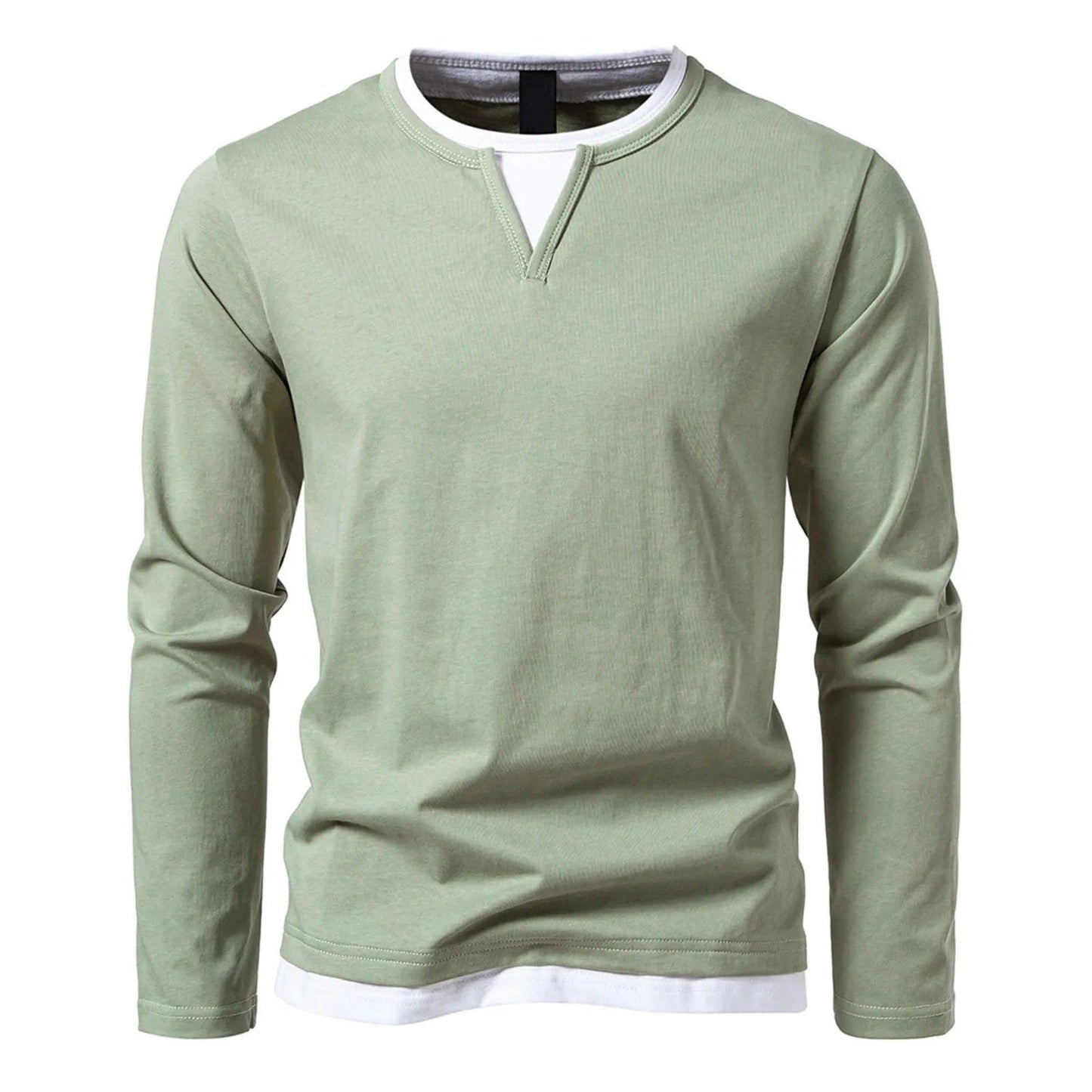 Mannen Longsleeve V-Hals Shirt Casual Kleding