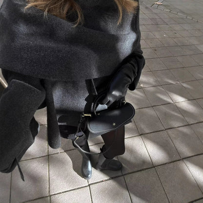Dames Wollen Jas Oversized met Knoopsluiting en Luxe Voering