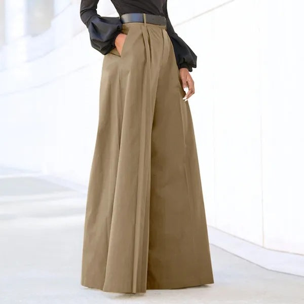 Dames Broek Wijde Pijpen Hoge Taille Comfortabele Zittende Broek