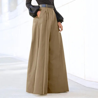 Dames Broek Wijde Pijpen Hoge Taille Comfortabele Zittende Broek