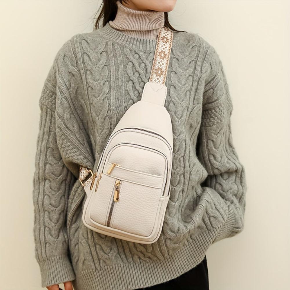 Vintage Crossbody Schoudertas Leer met Vakken voor Vrije Tijd Sport Retro Dagelijks Gebruik Dames Handtas