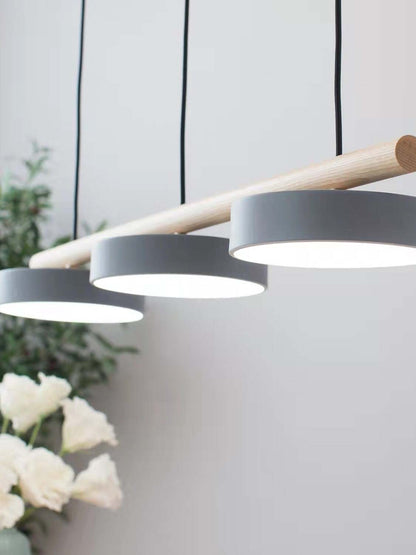 Hanglamp Hout Design Vogelvorm Drie Kappen Scandinavisch Keukeneiland