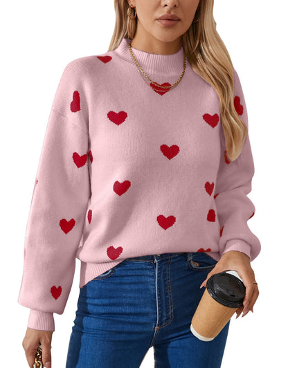 Dames Trui Zachte Hartjes Reggy Stijlvolle Look → Dames Trui met Hartjes Zachte Stof Reggy Stijl