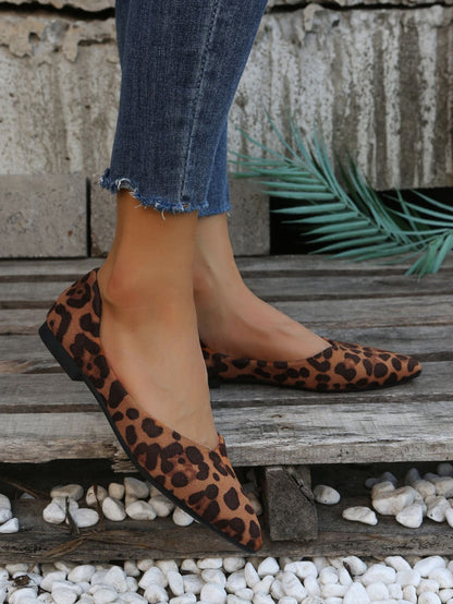 Dames Ballerina's Panterprint Flats Elegant Leer