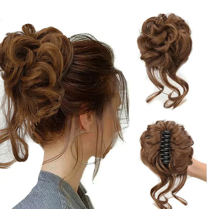 Haarknot met Krullen – Synthetisch Haar – Clip-On Knot – Volumineus – Verschillende Kleuren