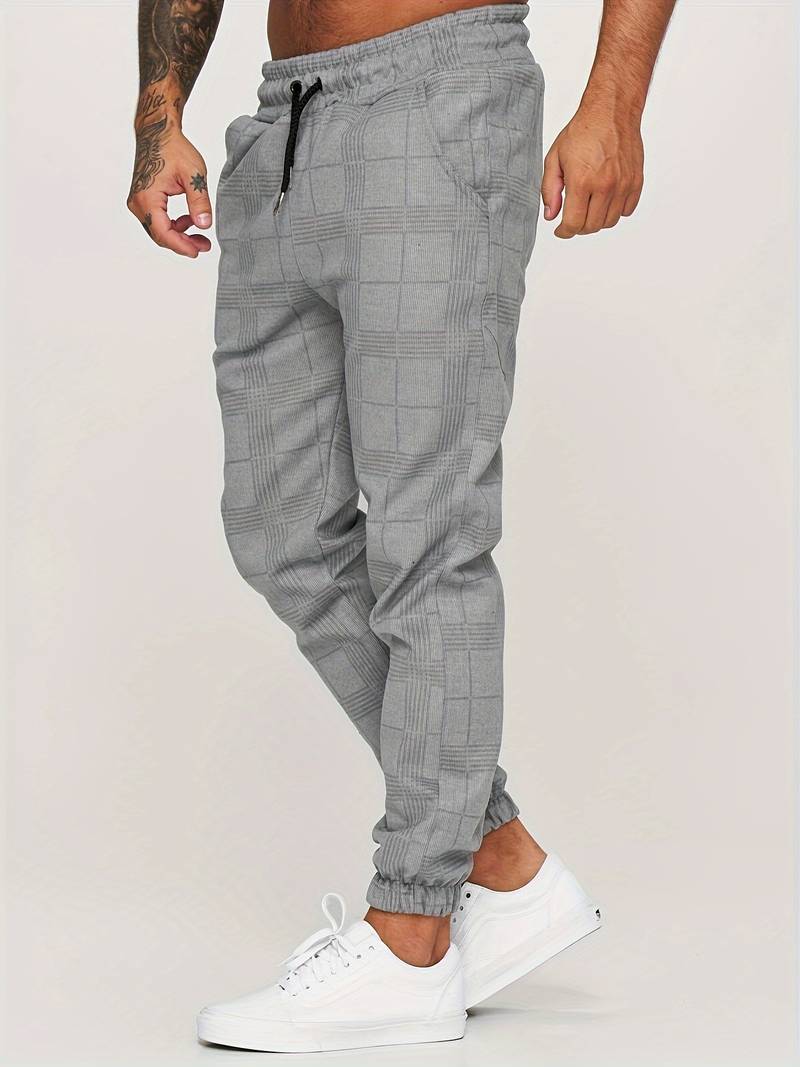 Heren Joggingbroek Ruitpatroon Comfortabel Casual