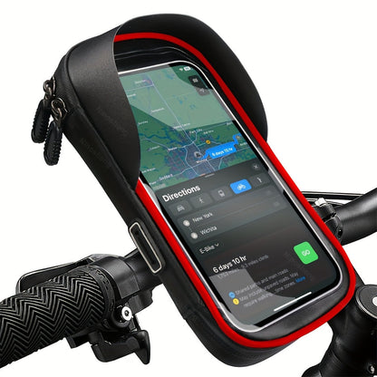 Telefoonhouder Fiets Motor Waterdicht TPU 360 Graden Draaibaar Stuur Navigatie Tas Universeel 4.5 tot 6.4 Inch