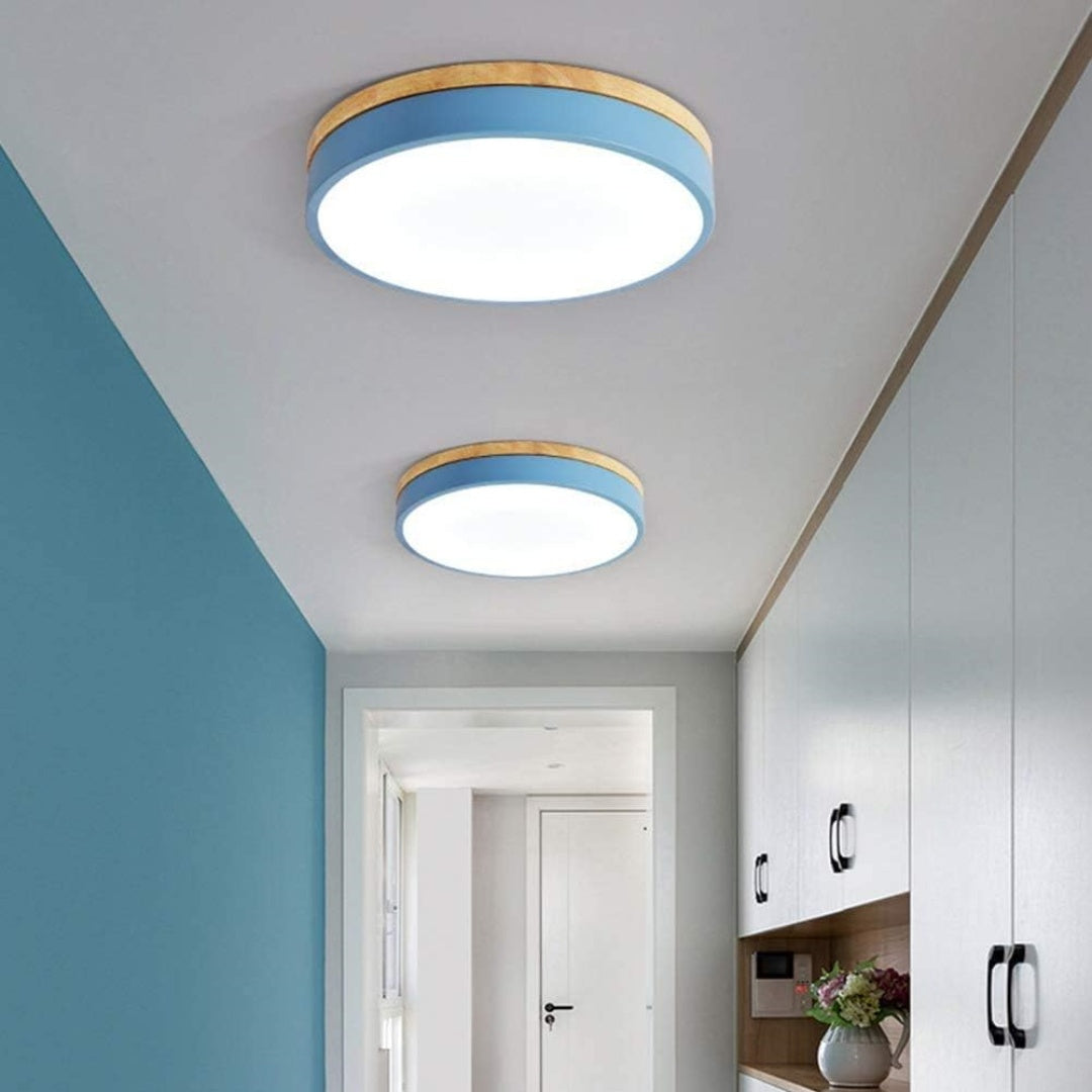 Plafondlamp Hout Rond LED met Acryl – Dimbaar Warm Licht Scandinavisch Design Woonkamer Slaapkamer 30cm 40cm 50cm 60cm