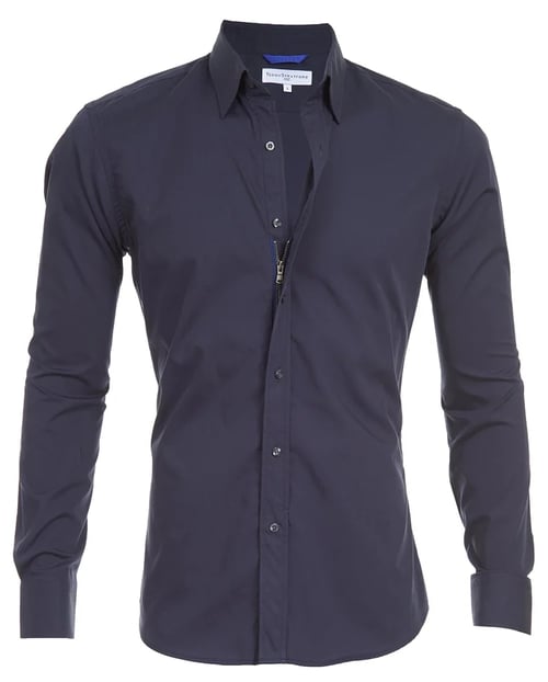Heren Overhemd Slim Fit Stretch met Ritssluiting