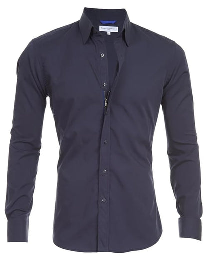 Heren Overhemd Slim Fit Stretch met Ritssluiting