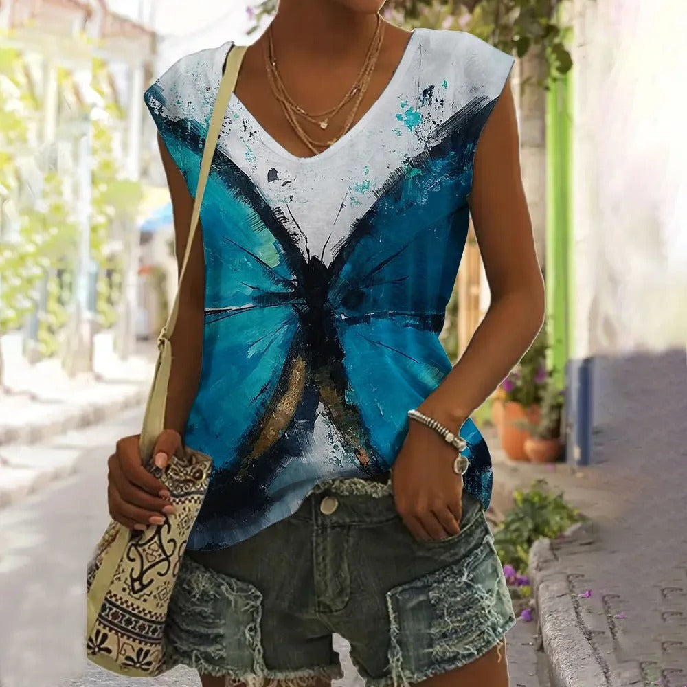 Dames Overhemdjurk Zomerjurk met Vlinderprint - StudioMarella