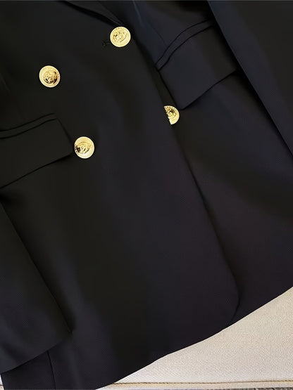 Dames Blazer Slim Fit met Gouden Knopen Elegant