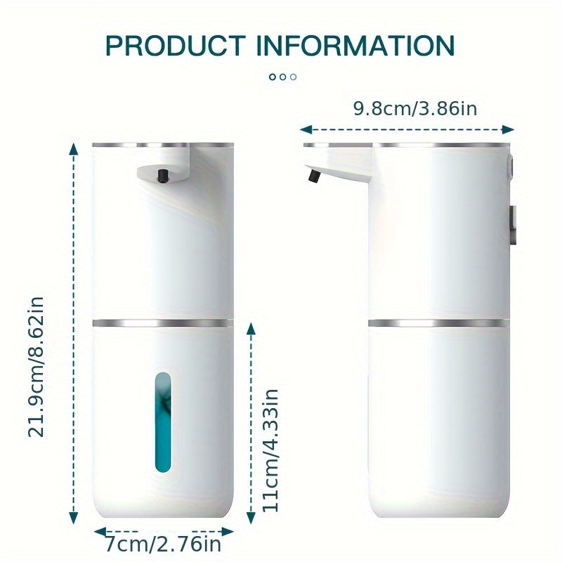 Automatische Zeepdispenser Sensor 380ml Kunststof Wit Badkamer Keuken Wandmontage Schuimdispenser USB Oplaadbaar