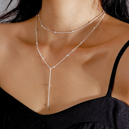Oorbellen Ketting Fijne Bolletjes Elegant Hangend - StudioMarella