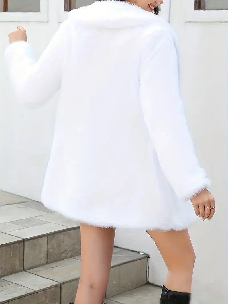 Damesjas Imitatiebont met Sjaalkraag Elegante Stijl