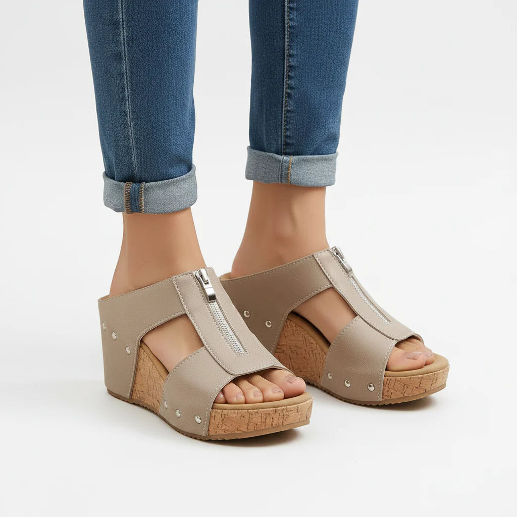 Dames Sandalen Orthopedisch Met Sleehak Comfortabel