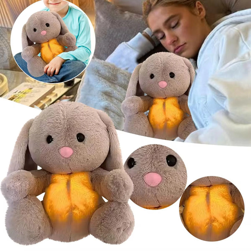 Knuffelkonijn pluche met licht en hartslaggeluid voor slapen en ontspanning comfort speelgoed