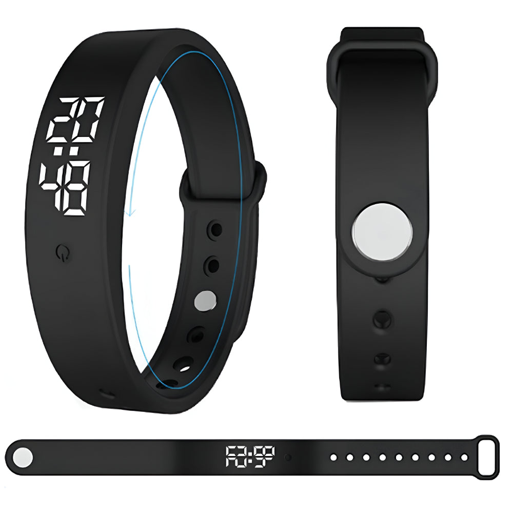 Digitaal Sporthorloge Waterdicht Siliconen Fitnesshorloge met Trillingsalarm en Temperatuurmeting