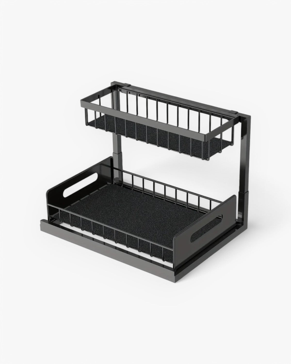Uitschuifbare Kast Organizer Onder Wastafel Zwart Wit Twee Niveaus Keuken Badkamer Opbergsysteem Schoonmaakspullen Toiletartikelen