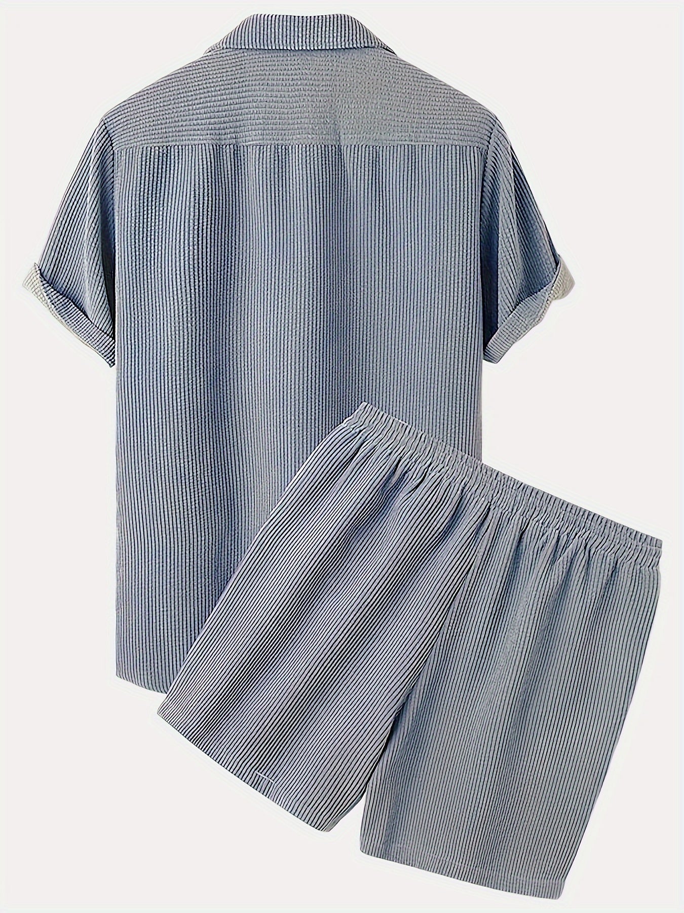 Korte Mouw Hemd Licht Rekbaar Zomer Effen Kleur Corduroy Casual - StudioMarella