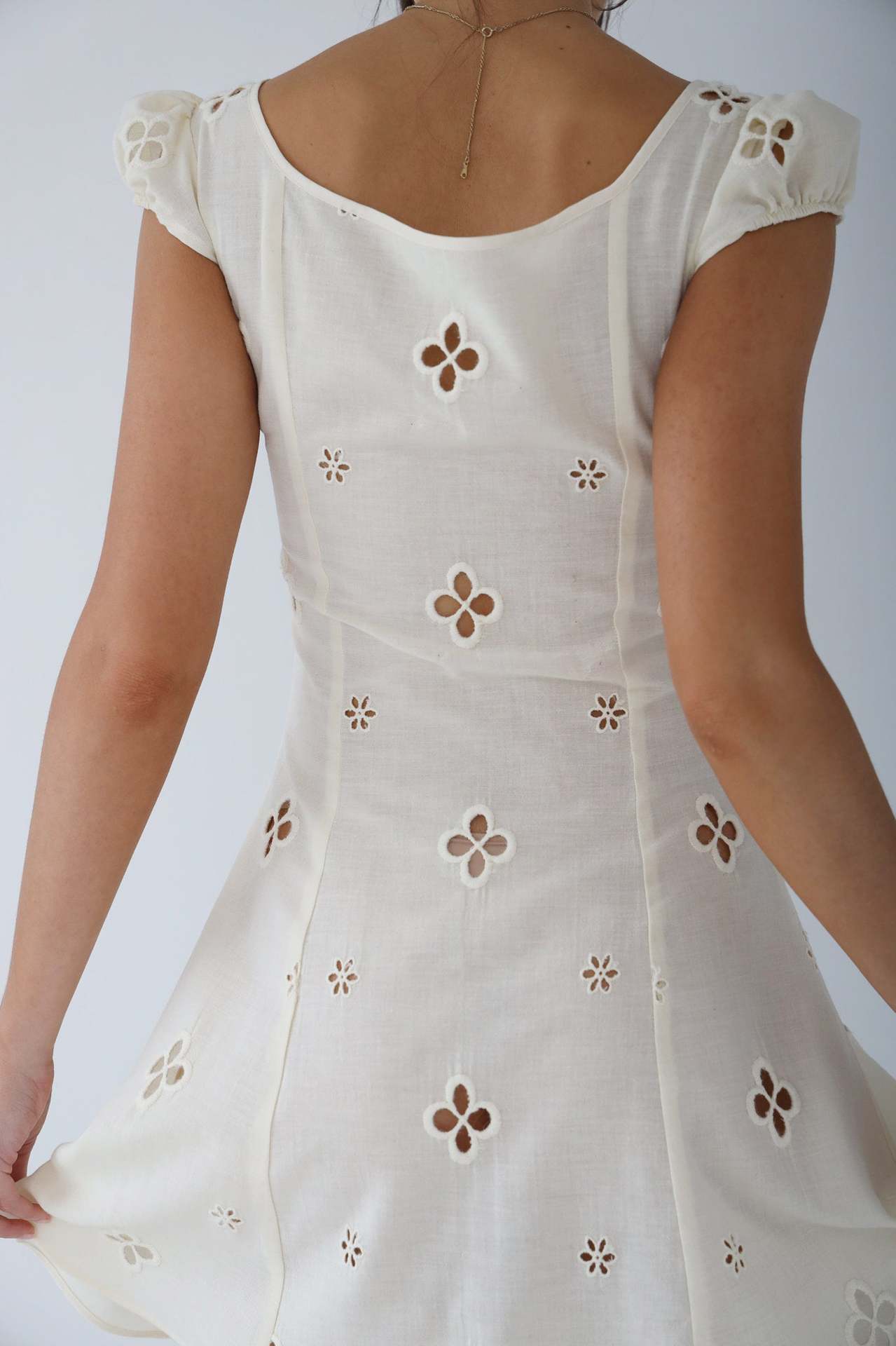 Vintage Fishtail Midi-jurk Geborduurd Romantisch Elegant