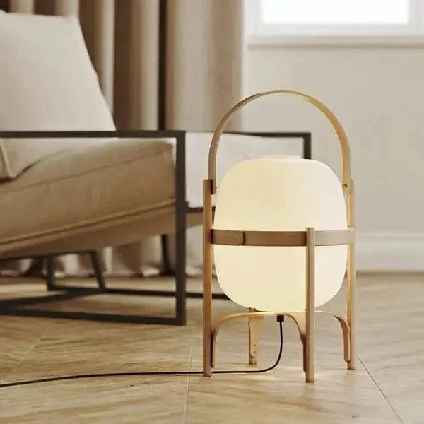 Tafellamp Hout Opaal Glas Naturel 3 Maten Woonkamer Slaapkamer Sfeerverlichting Staande Lamp Japandi Scandinavisch