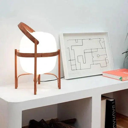 Tafellamp Hout Opaal Glas Naturel 3 Maten Woonkamer Slaapkamer Sfeerverlichting Staande Lamp Japandi Scandinavisch