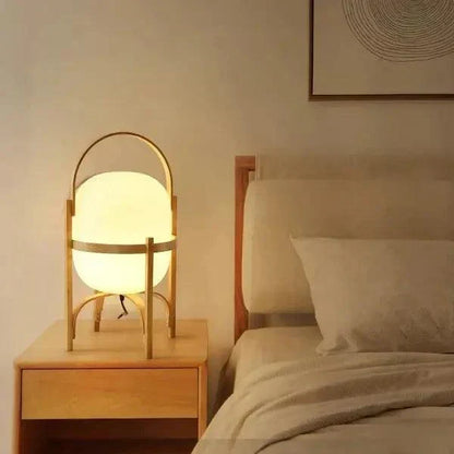 Tafellamp Hout Opaal Glas Naturel 3 Maten Woonkamer Slaapkamer Sfeerverlichting Staande Lamp Japandi Scandinavisch