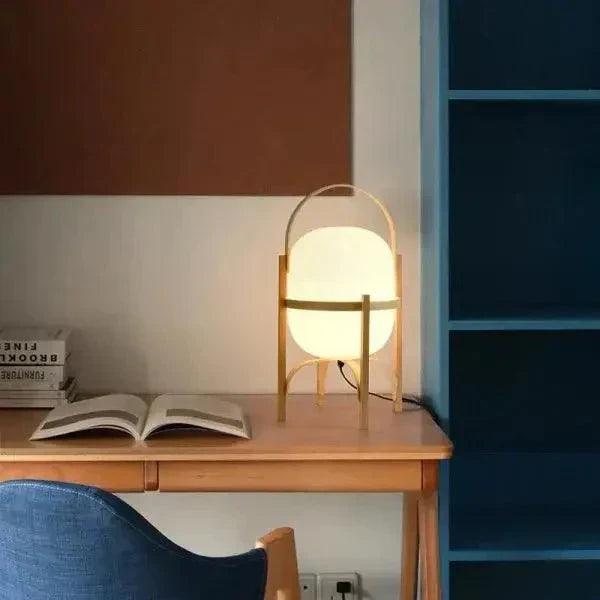 Tafellamp Hout Opaal Glas Naturel 3 Maten Woonkamer Slaapkamer Sfeerverlichting Staande Lamp Japandi Scandinavisch