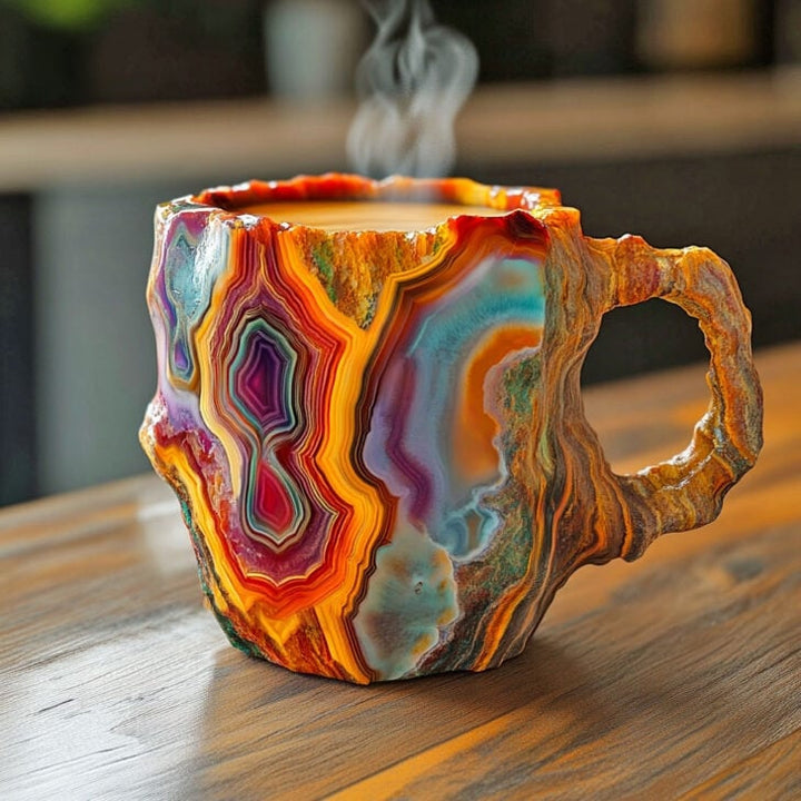 Design Drinkbeker met Kristalstructuur – Luxe Kop voor Koffie, Thee & Koude Dranken