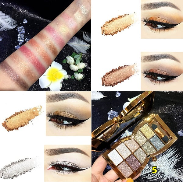 10-Kleurige Glitteroogschaduw Palet – Hoogglans Shimmer Poeder Make-up voor Glamoureuze Oogmake-up – Intense Pigmentatie