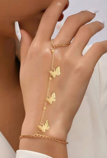 Dames Armband met Schakelketting en Zilveren Ring Sieraad