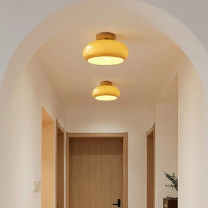 Plafondlamp Hout Glas Scandinavisch Warm Naturel E27 LED Woonkamer Eetkamer Sfeervol