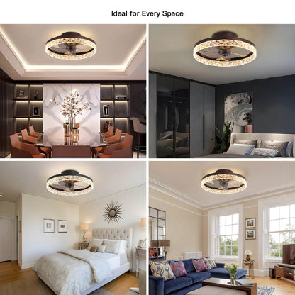 Plafondventilator met Verlichting Rond LED Dimbaar Afstandsbediening Zwart Goud Wit Modern