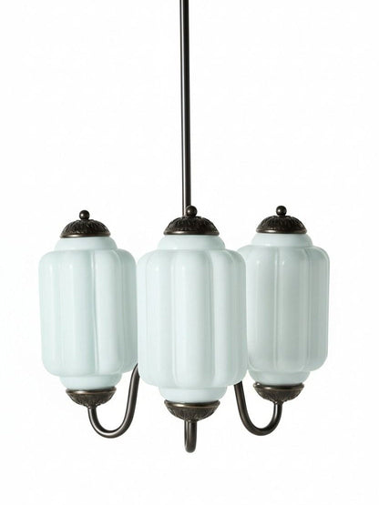 Melkglazen Kroonluchter Vintage Afwerking Tijdloze Elegantie Klassieke Verlichting voor Eetkamer Woonkamer
