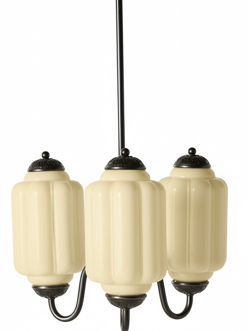 Melkglazen Kroonluchter Vintage Afwerking Tijdloze Elegantie Klassieke Verlichting voor Eetkamer Woonkamer