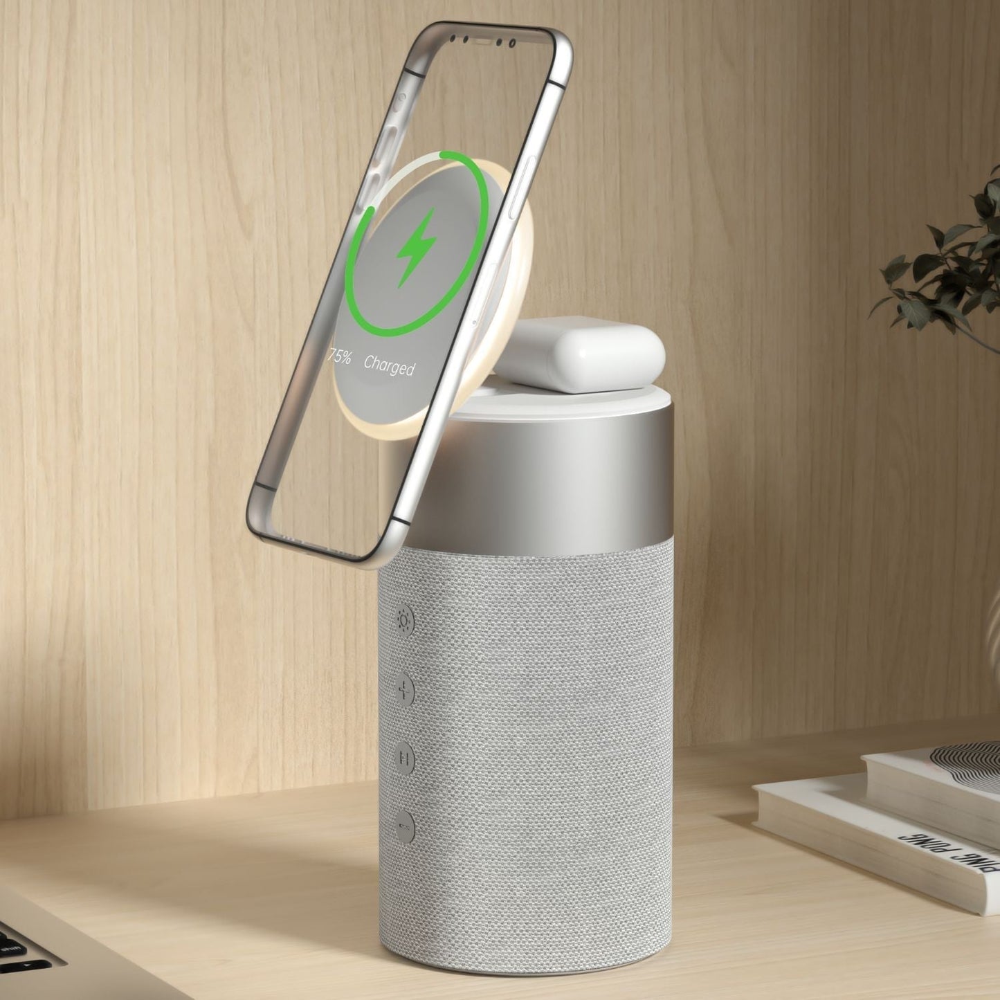 Draadloze Speaker met Oplaadfunctie – 3-in-1 Bluetooth Speaker, MagSafe Powerbank & Sfeerverlichting